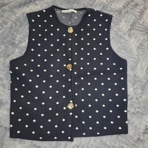 Abercrombie Polka Dot Knit Vest Top M